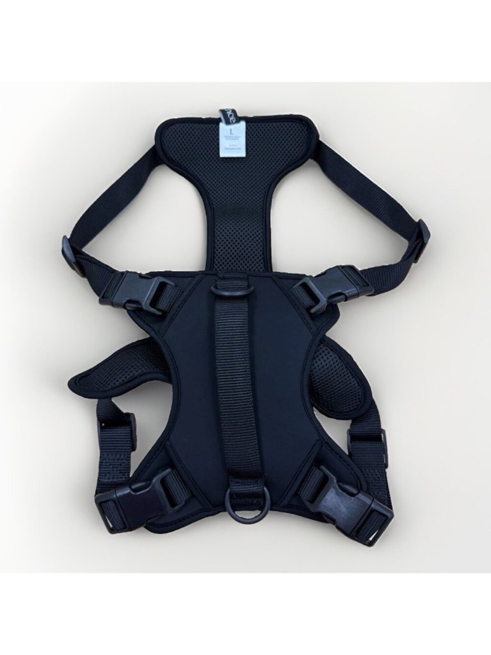 Quince Black Neoprene Double Panel Dog Harness for Large Dog